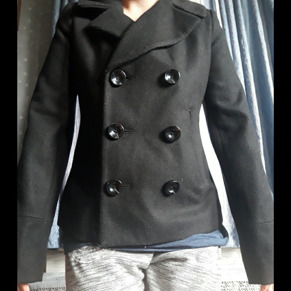 Black peacoat